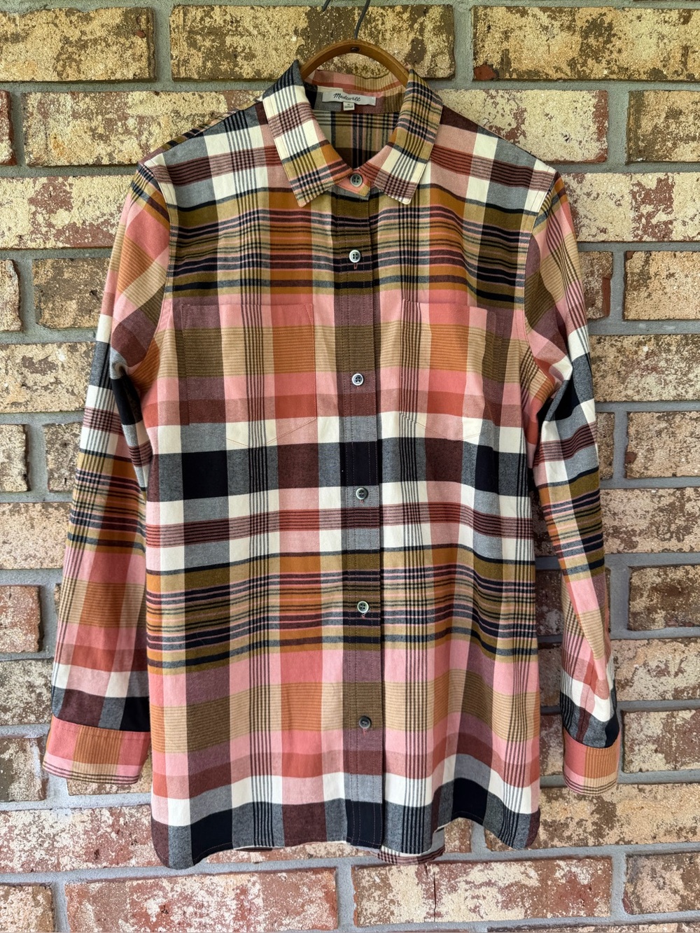 Madewell Classic Ex-Boyfriend Shirt Women’s Size Medium Seconda Plaid Beautiful